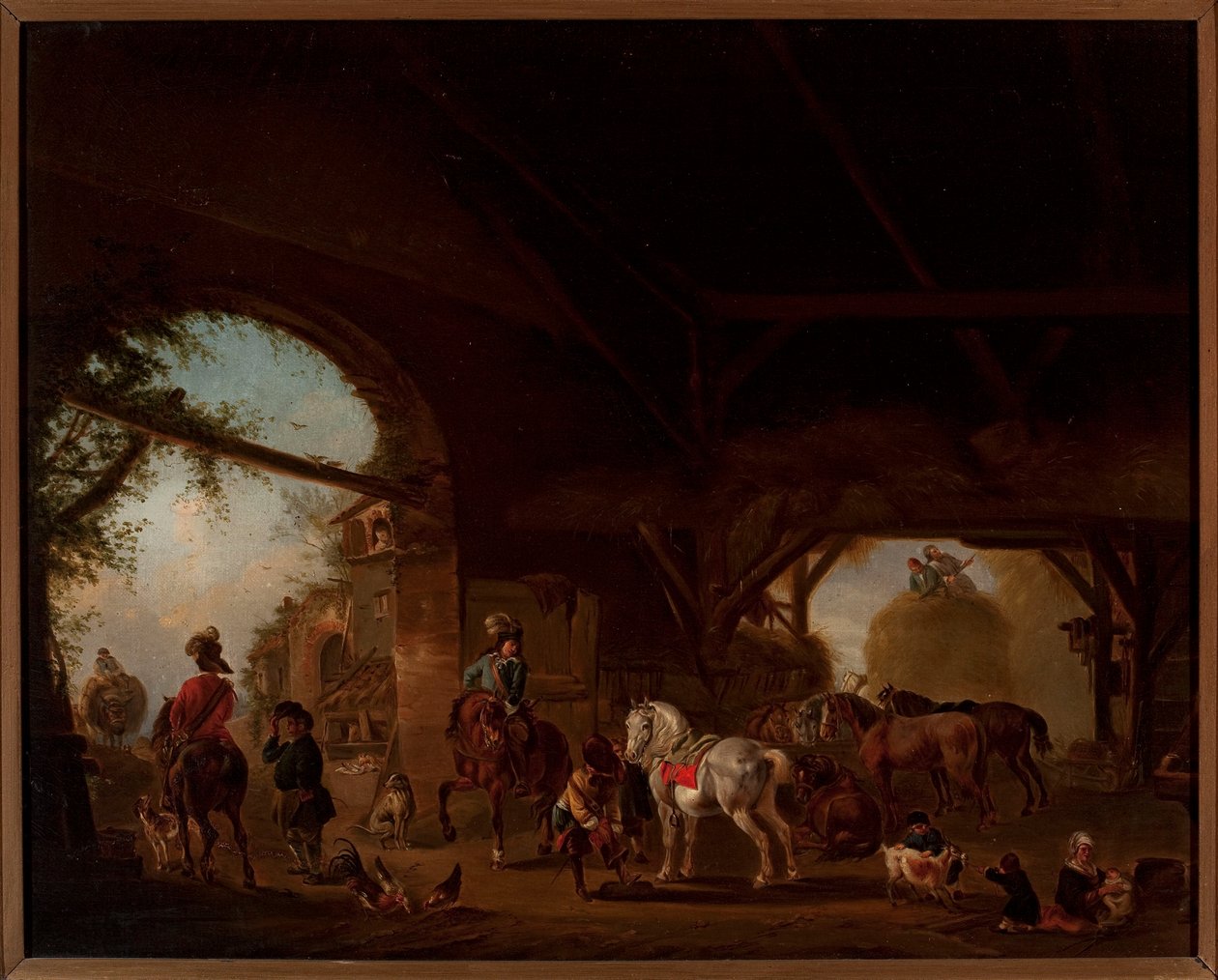 Cena de género numa quinta de Philips Wouwerman