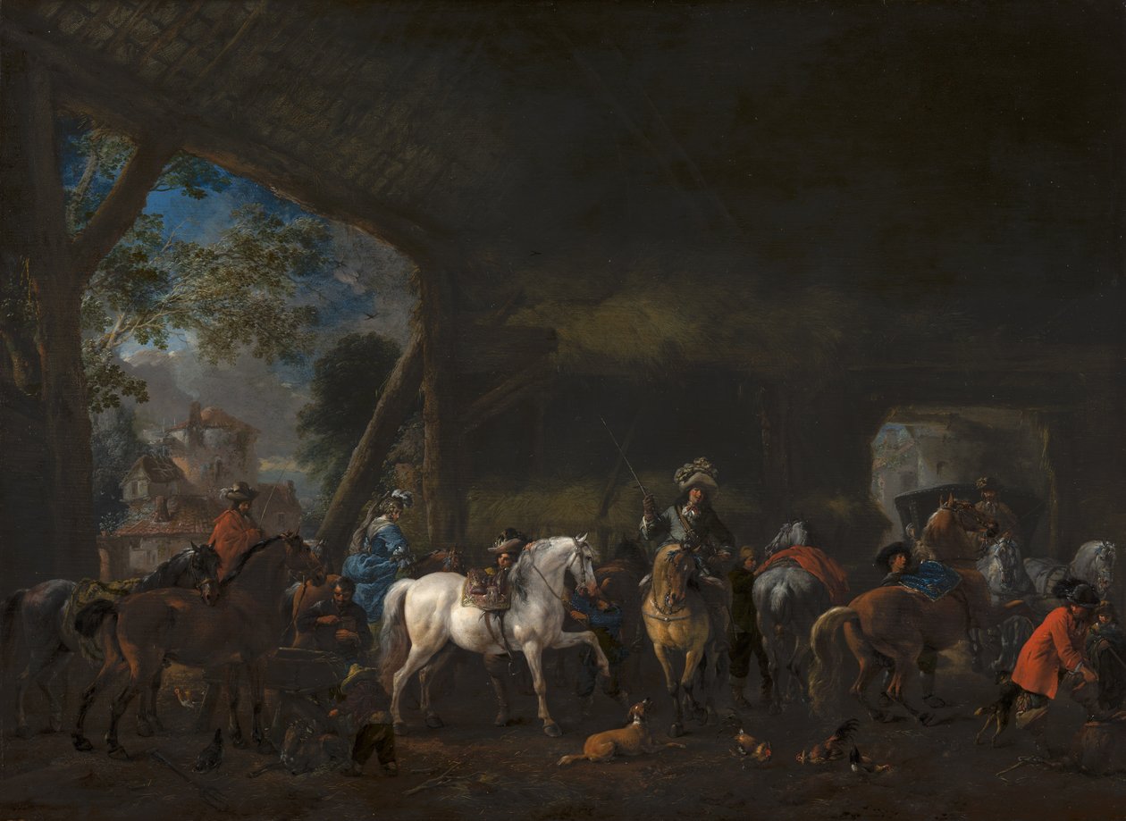 A chegada ao estábulo de Philips Wouwerman