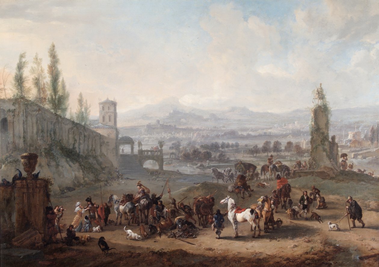 O regresso da perseguição, depois de c.1650 (óleo sobre tela) de Philips Wouwermans or Wouwerman