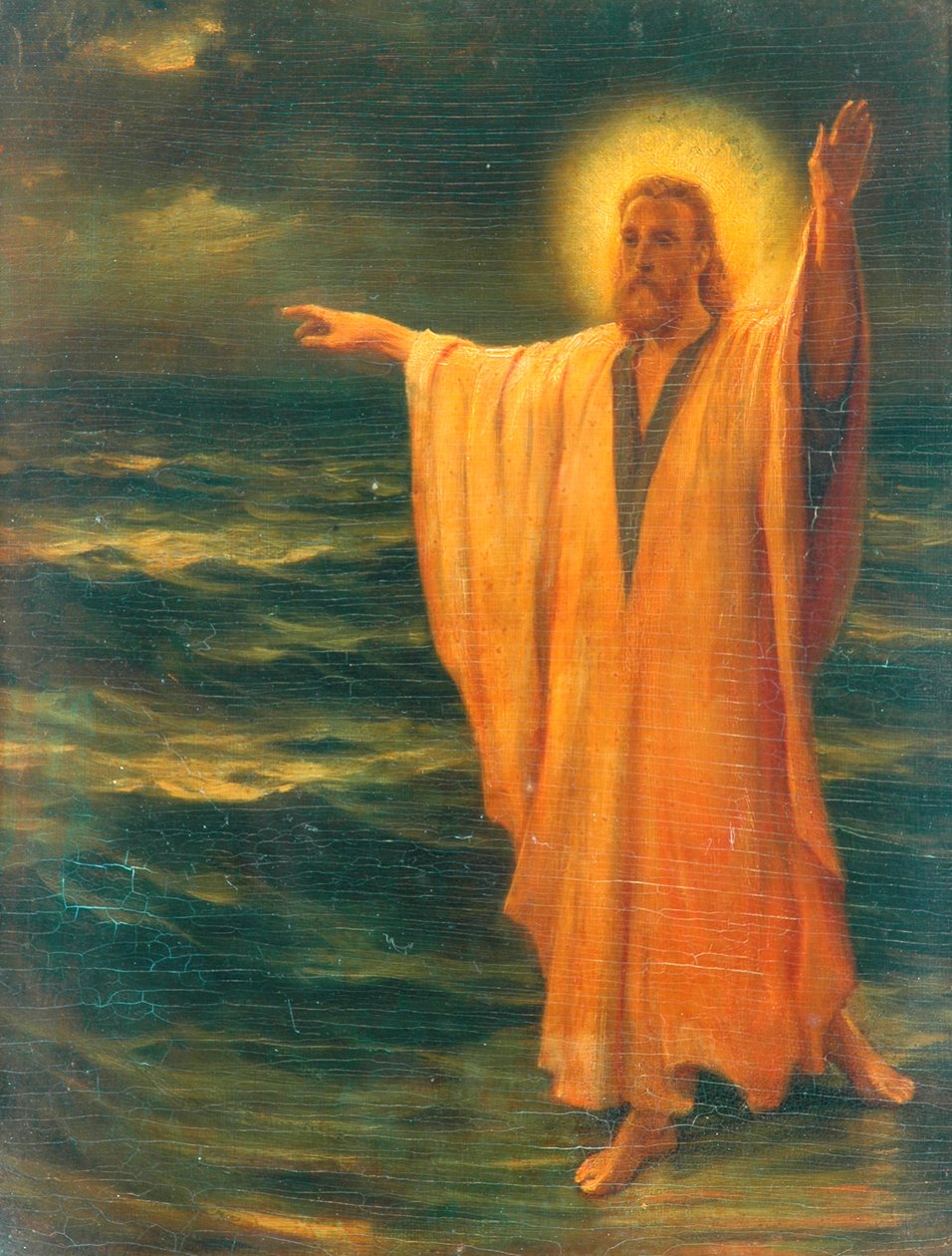 Cristo andando na água de Phillip Richard Morris