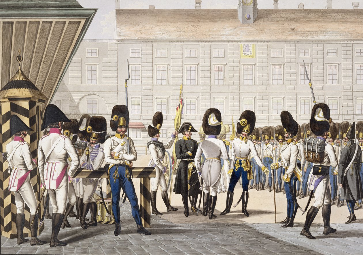 Os novos Granadeiros Reais Austríacos Imperiais após as Guerras Napoleônicas, c.1820 de Phillip von Stubenrauch