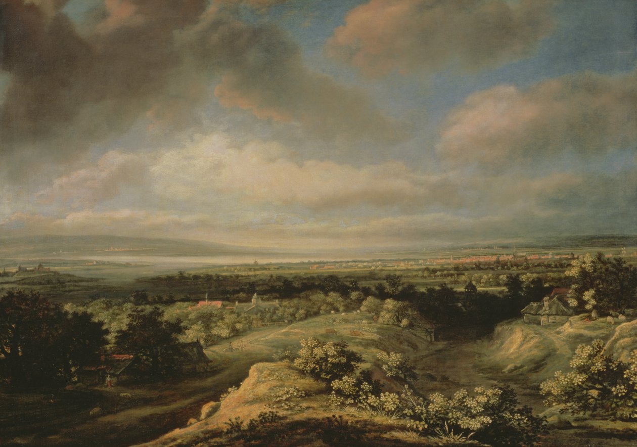 Uma extensa paisagem de Phillips de Koninck