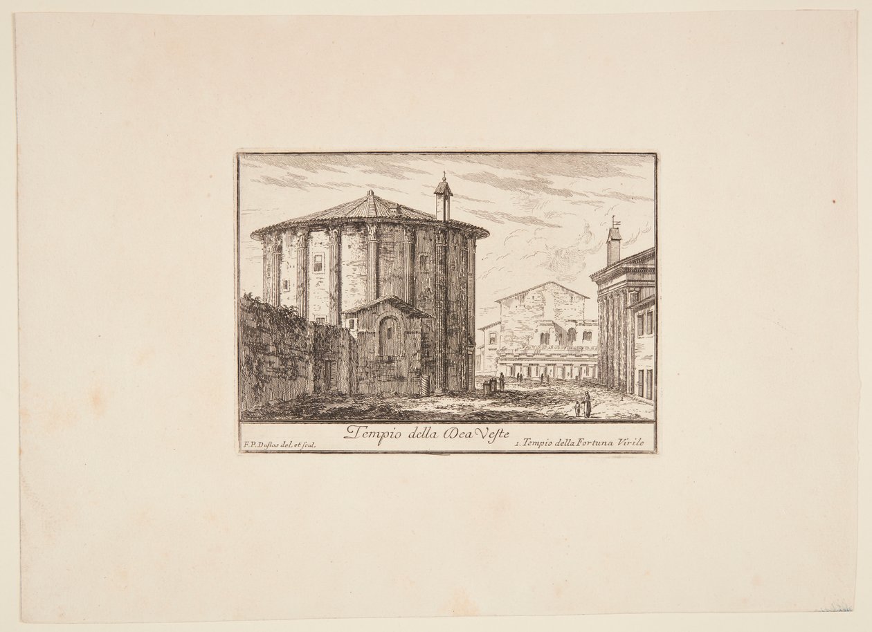 Dinamarquês: Templo da deusa Vesta. 1. Templo de Fortuna Virile de Philothée Francois Duflos