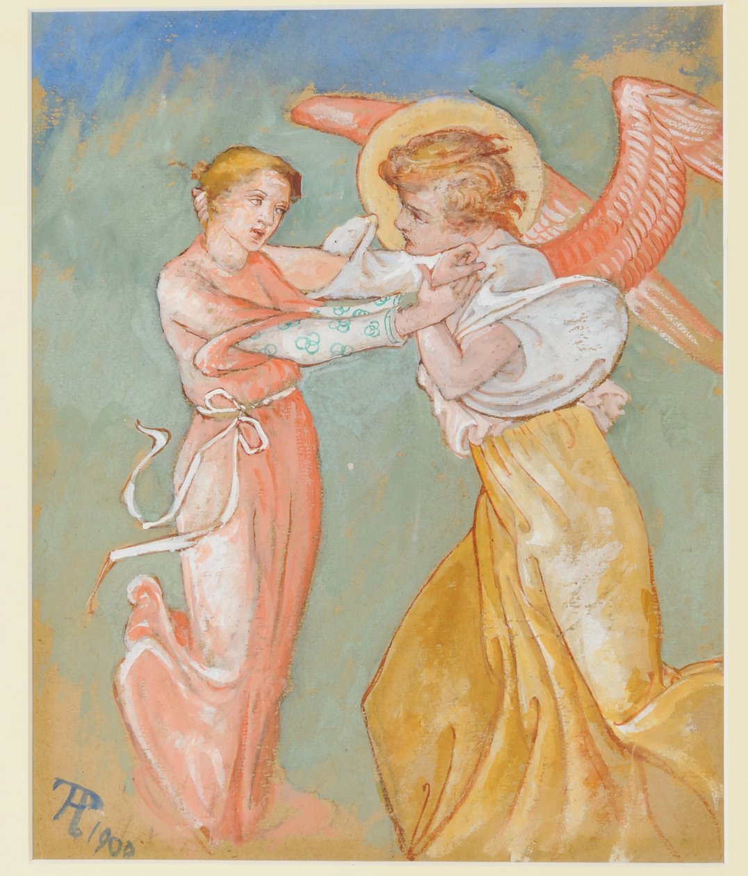 Anunciação, 1900 (tempera sobre papel) de Phoebe Anna Traquair
