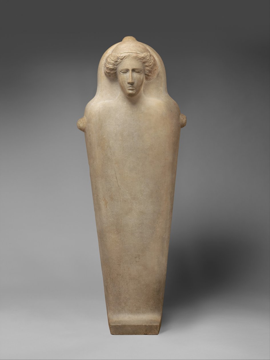 Sarcófago antropóide de mármore, c.410 a.C. (mármore pariano) de Phoenician