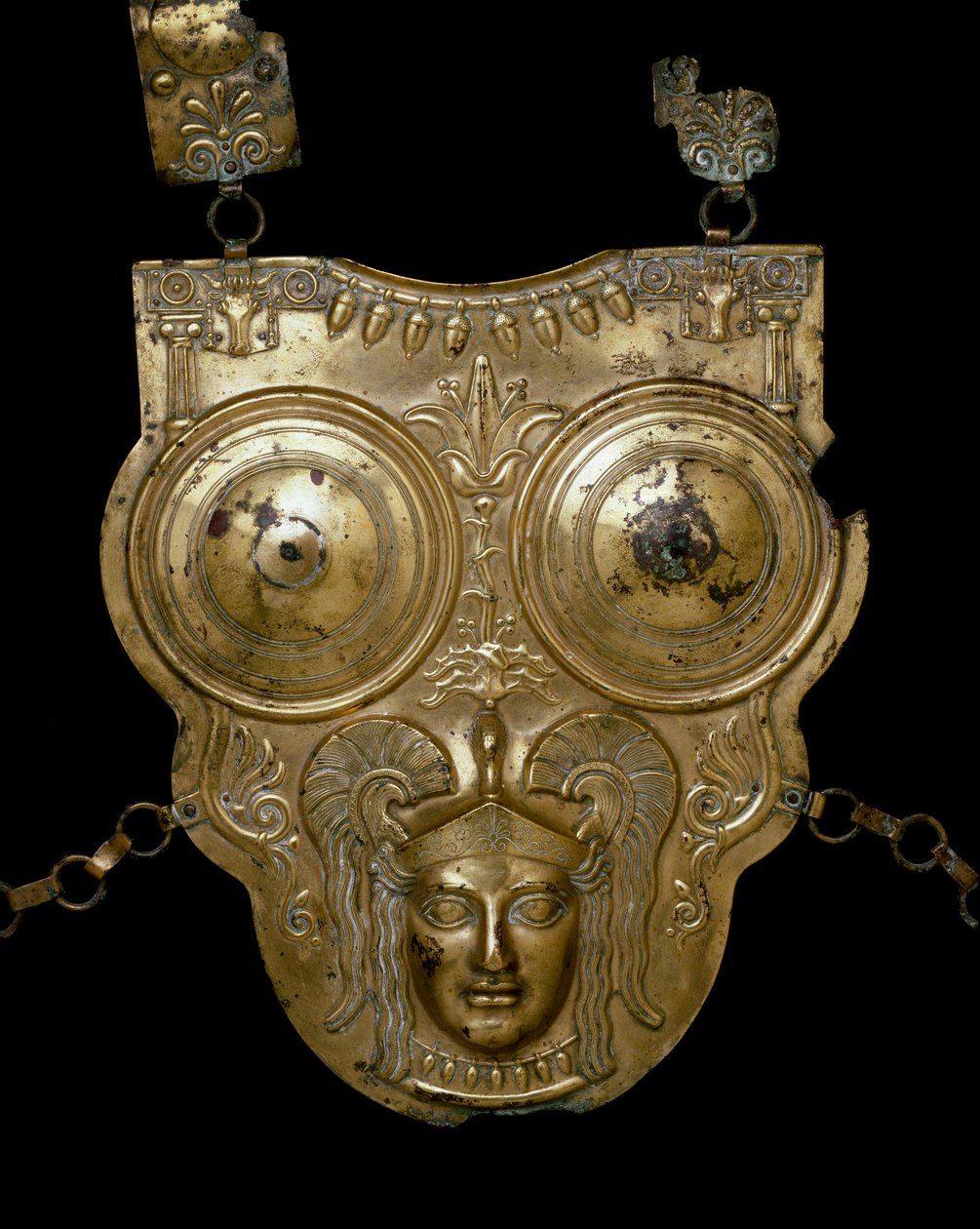Civilização fenícia: navio de batalha de bronze dourado de Ksour-es-Saf (Ksour es Saf, Ksour Essef ou Ksour Essaf). Século III-2º a.C. Museu Bardo de Tunes de Phoenician