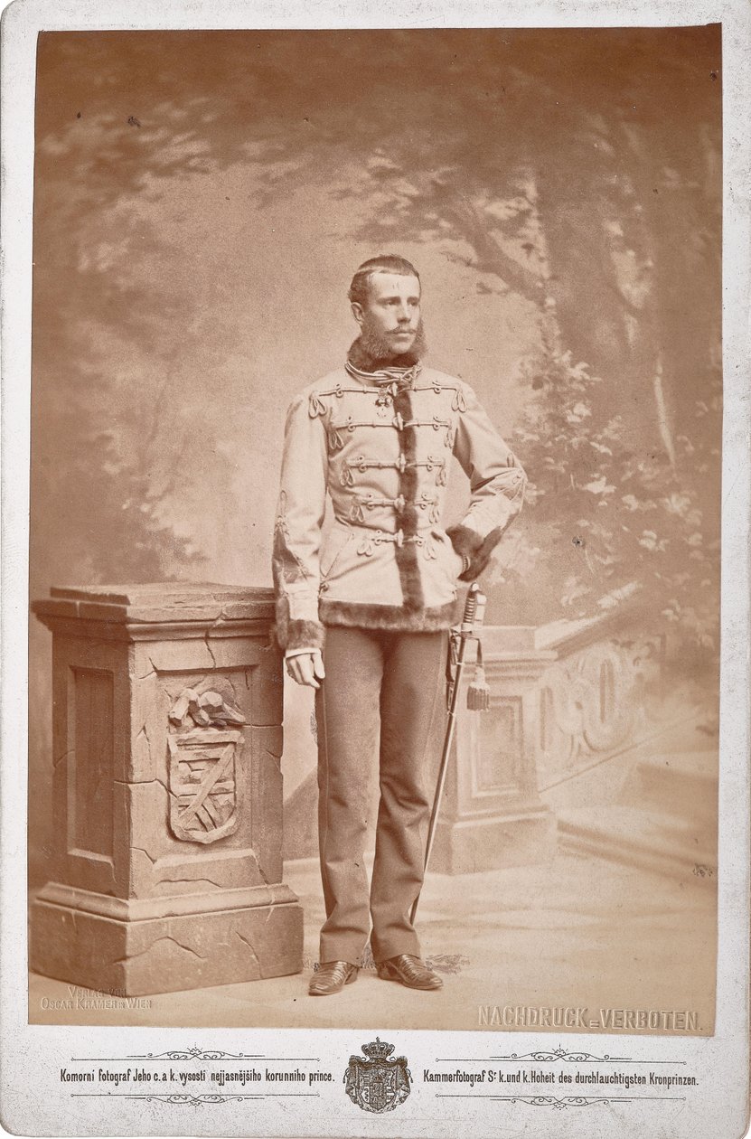 Rudolf, príncipe herdeiro da Áustria 1858-1889, ca 1880-1885. de Photo studio C. K. Dvorni Prague.