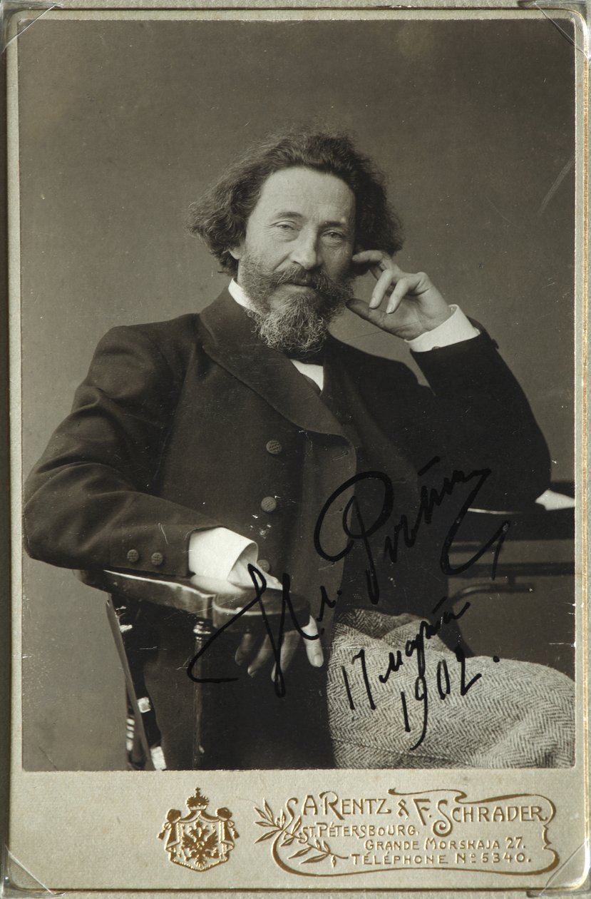 Retrato do artista Ilya Repin 1844-1930 de Photo studio H. Rentz and F.