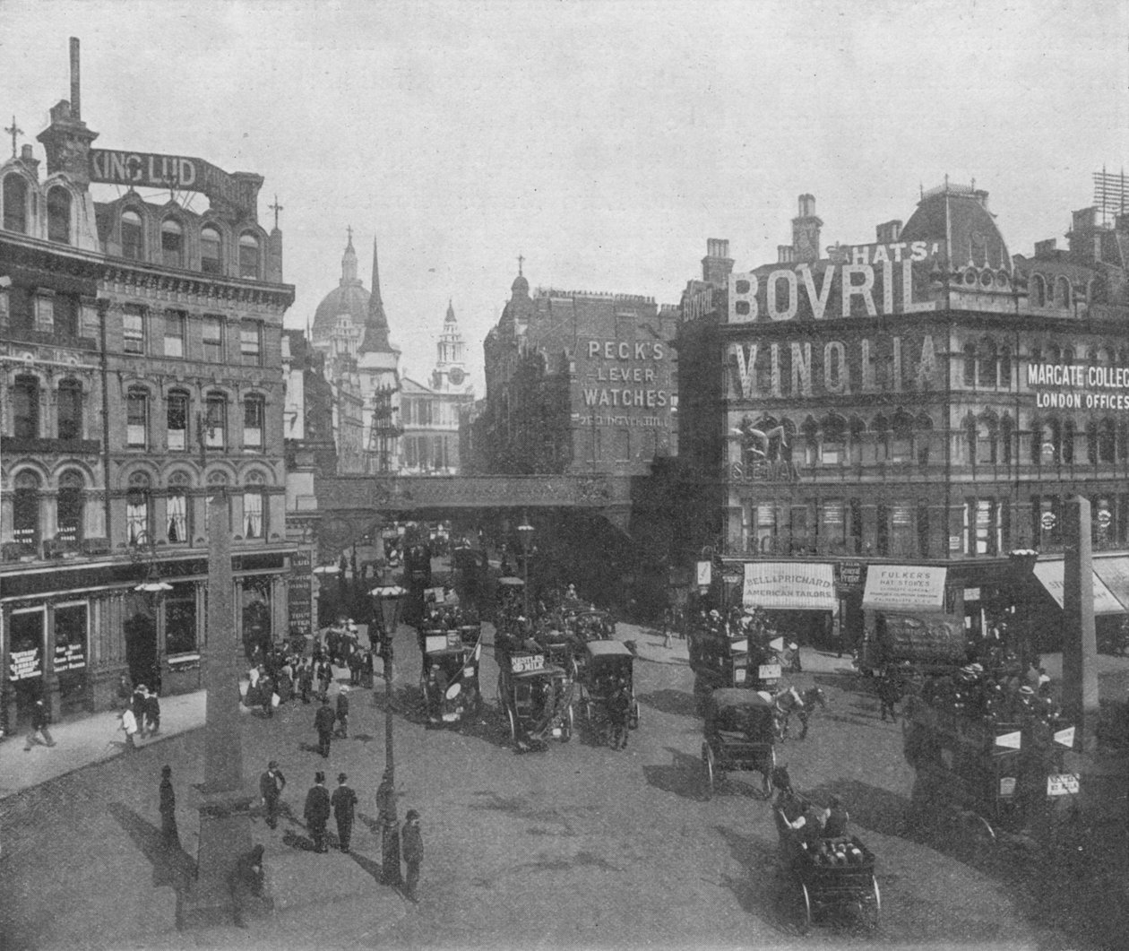 Ludgate Circus e Ludgate Hill, cidade de Londres, c1910 1911 de Photochrom Co Ltd of London