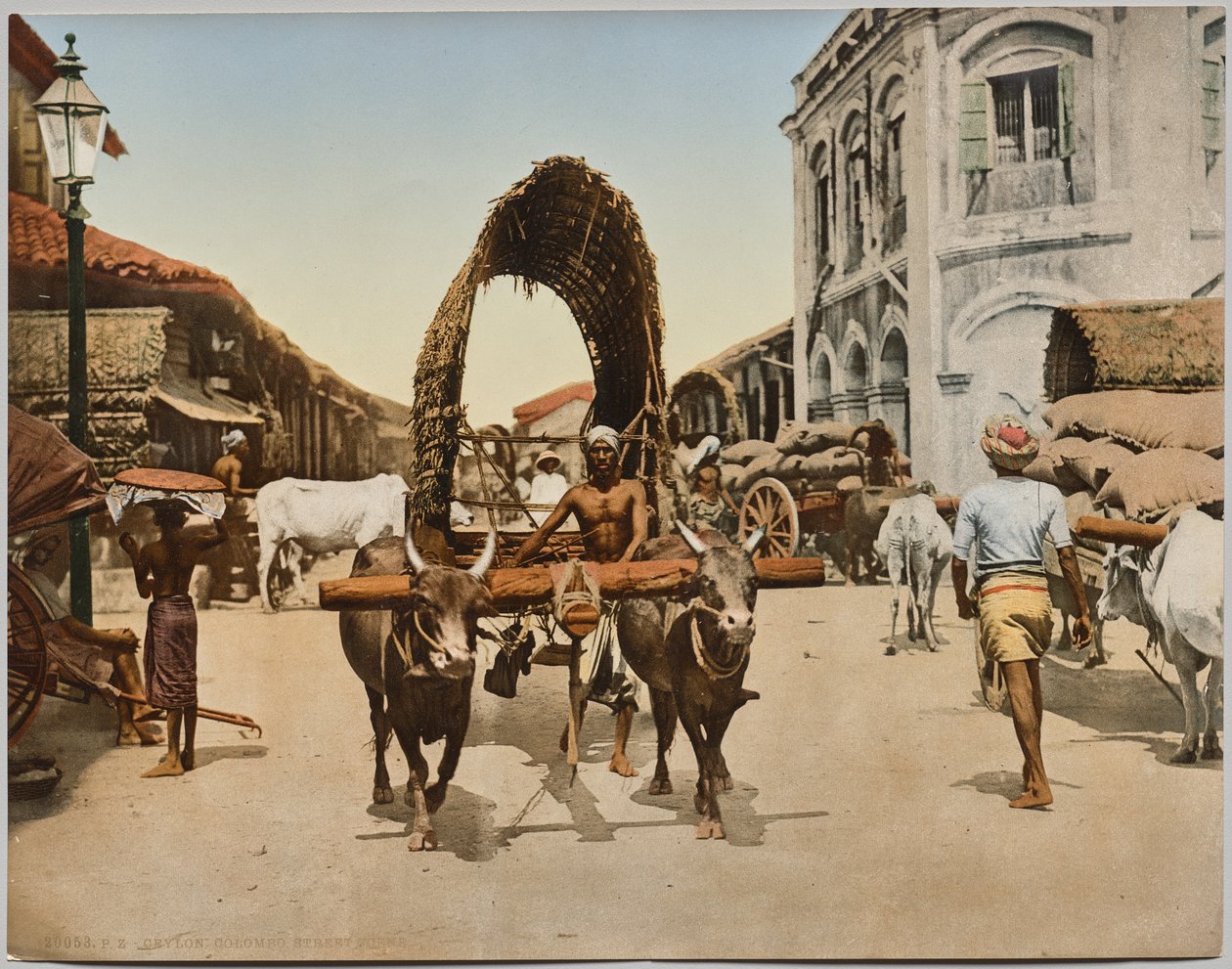 Índia. Ceilão. Colombo. Cena de rua, após foto pelo Dr. Kurt Boeck de Photoglob Co. (Zurich, active c. 1890 1910)