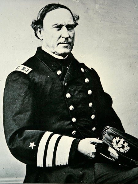 Retrato de David Glasgow Farragut (1801-1870); capturado em Nova Orleans em 1862 e Mobile Bay de Photographer American