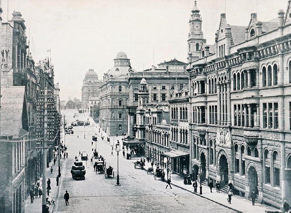 Bridge Street, Sydney, c.1900, de `Under the Southern Cross - Glimpses of Australia
