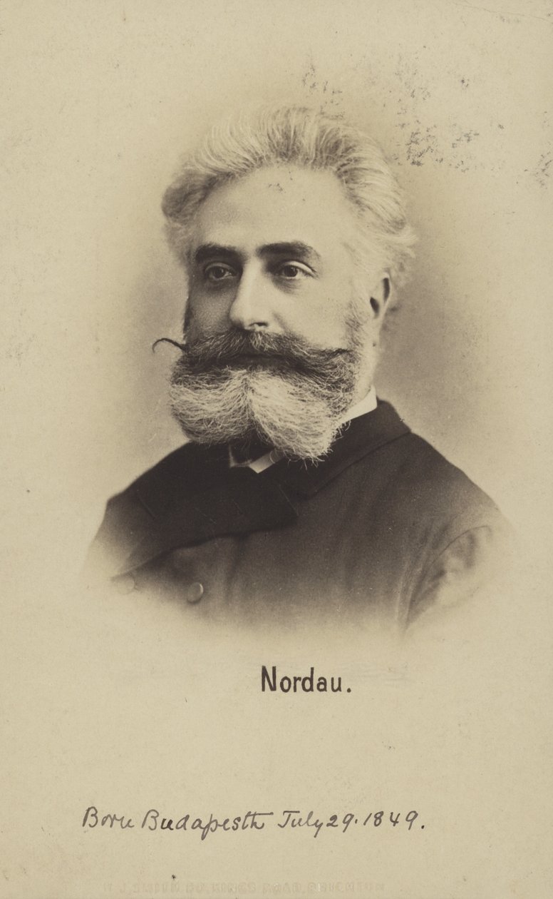 Max Nordau (1849-1923), líder sionista húngaro e autor (fotografia a preto e branco) de Photographer Austrian