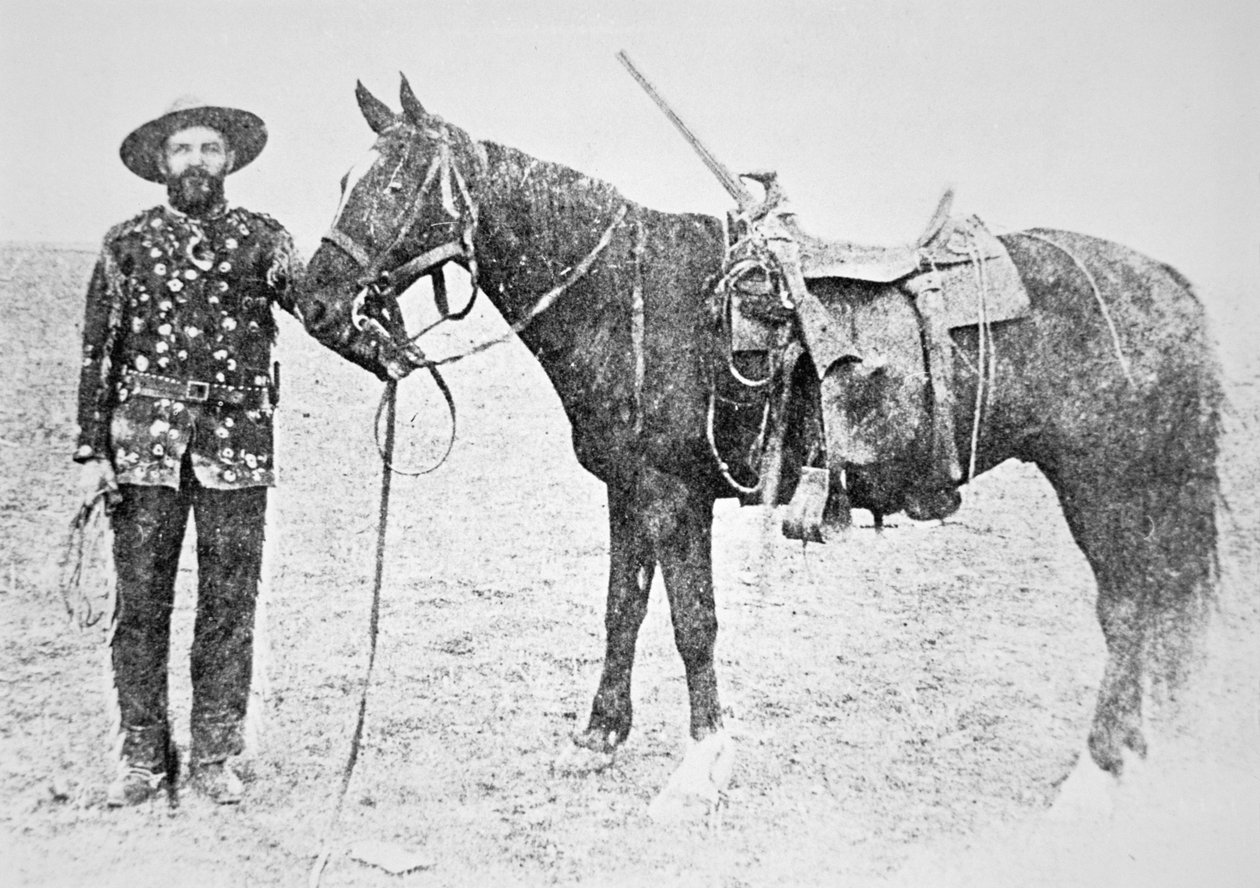 Um Metis scout da Polícia Montada no Noroeste (foto a p/b) de Photographer Canadian