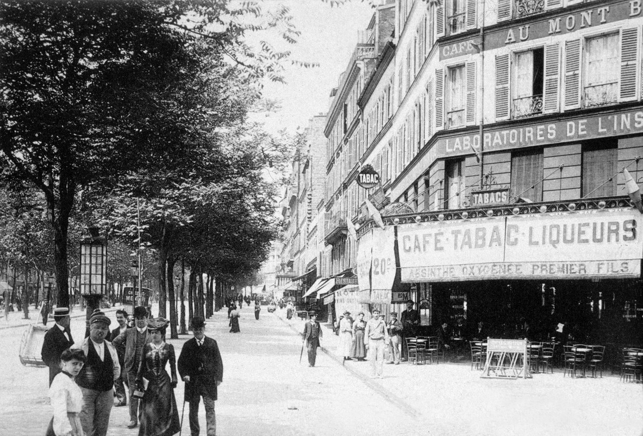 Boulevard de la Villette, Paris, c.1900 (foto a p/b) de Photographer French