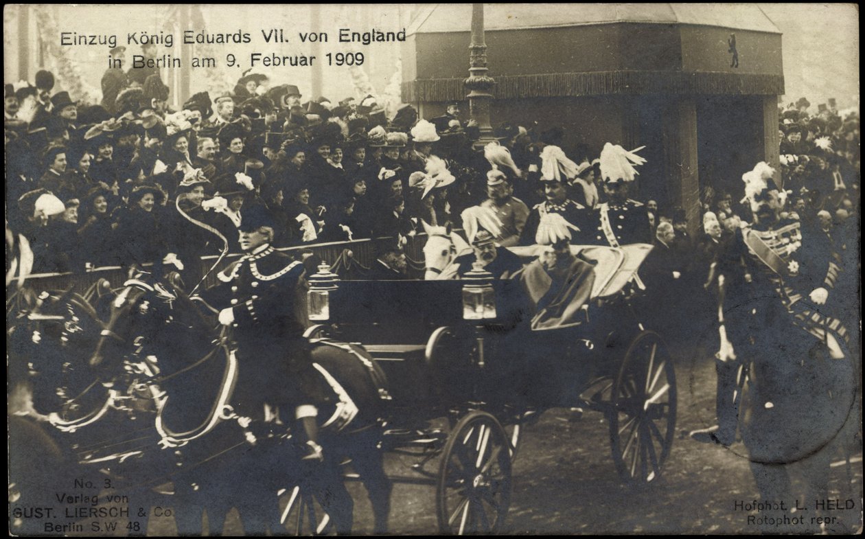 Rei Eduard VII contra Inglaterra em Berlim, 9 de fevereiro de 1909 de Photographer German