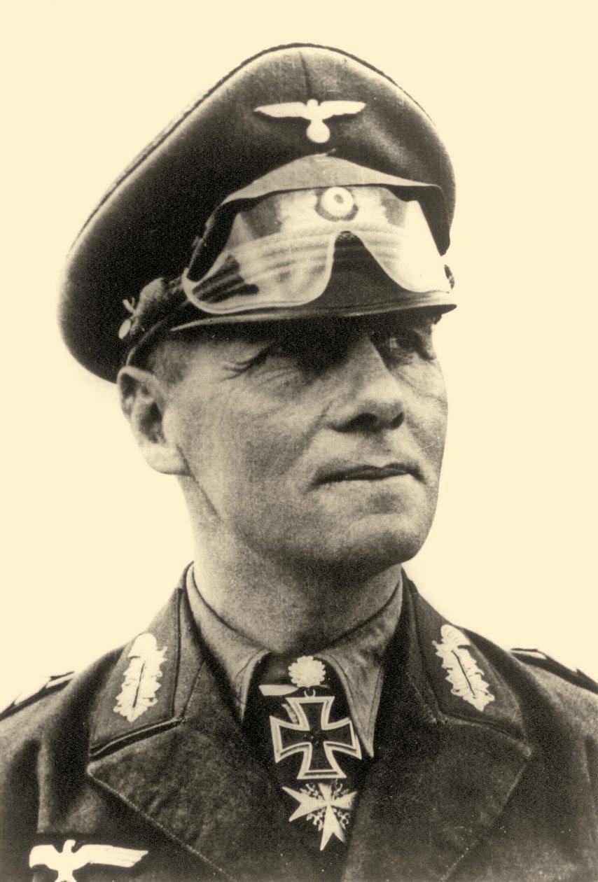 Retrato do General Erwin Rommel c.1942 (foto a p/b) de Photographer German