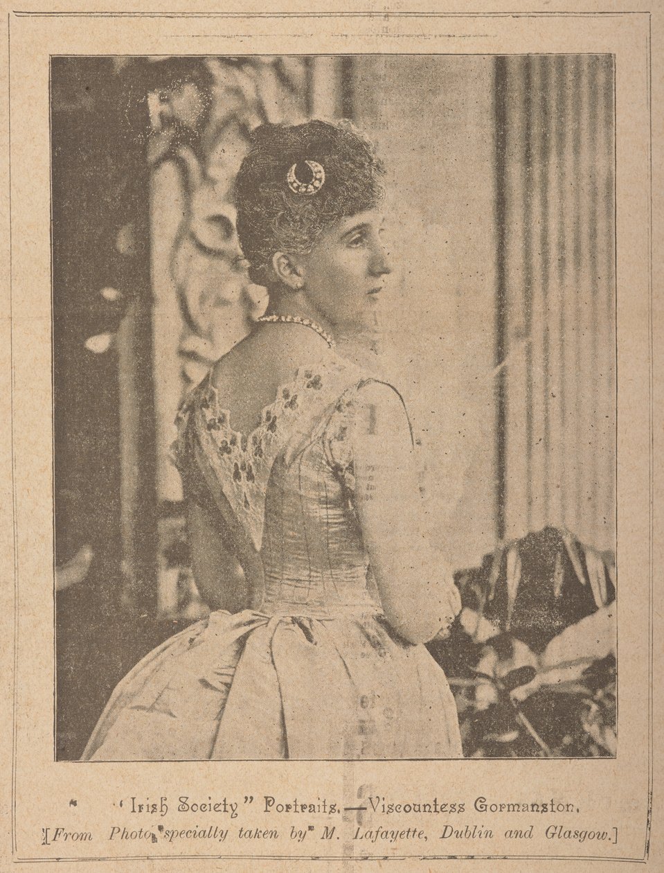 Viscountess Gormanston, "Irish Society" [revista] Vol. VII No. 353 October 13 1894 (papel de jornal) de Photographer Irish