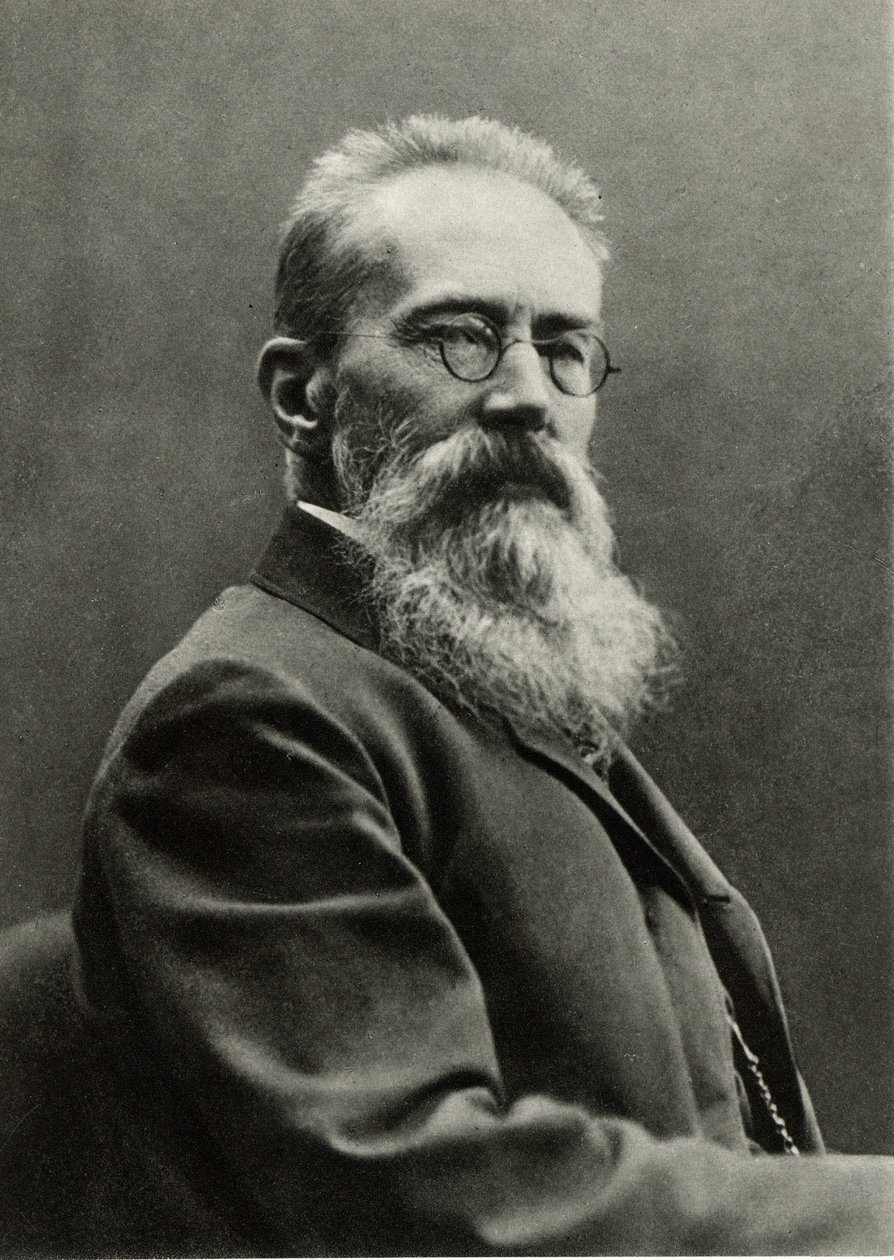 Nikolay Andreievich Rimsky-Korsakov (fotografia a preto e branco) de Photographer Russian