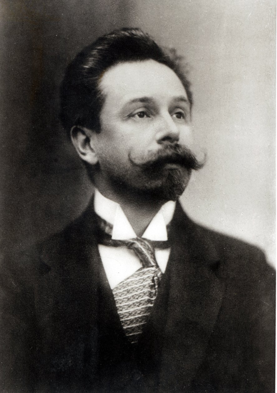 Retrato de Alexander Scriabin (fotografia a preto e branco) de Photographer Russian