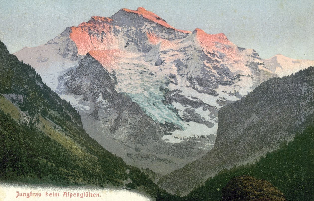 Alpenglow, Jungfrau, Suíça (fotografia a cores) de Photographer Swiss