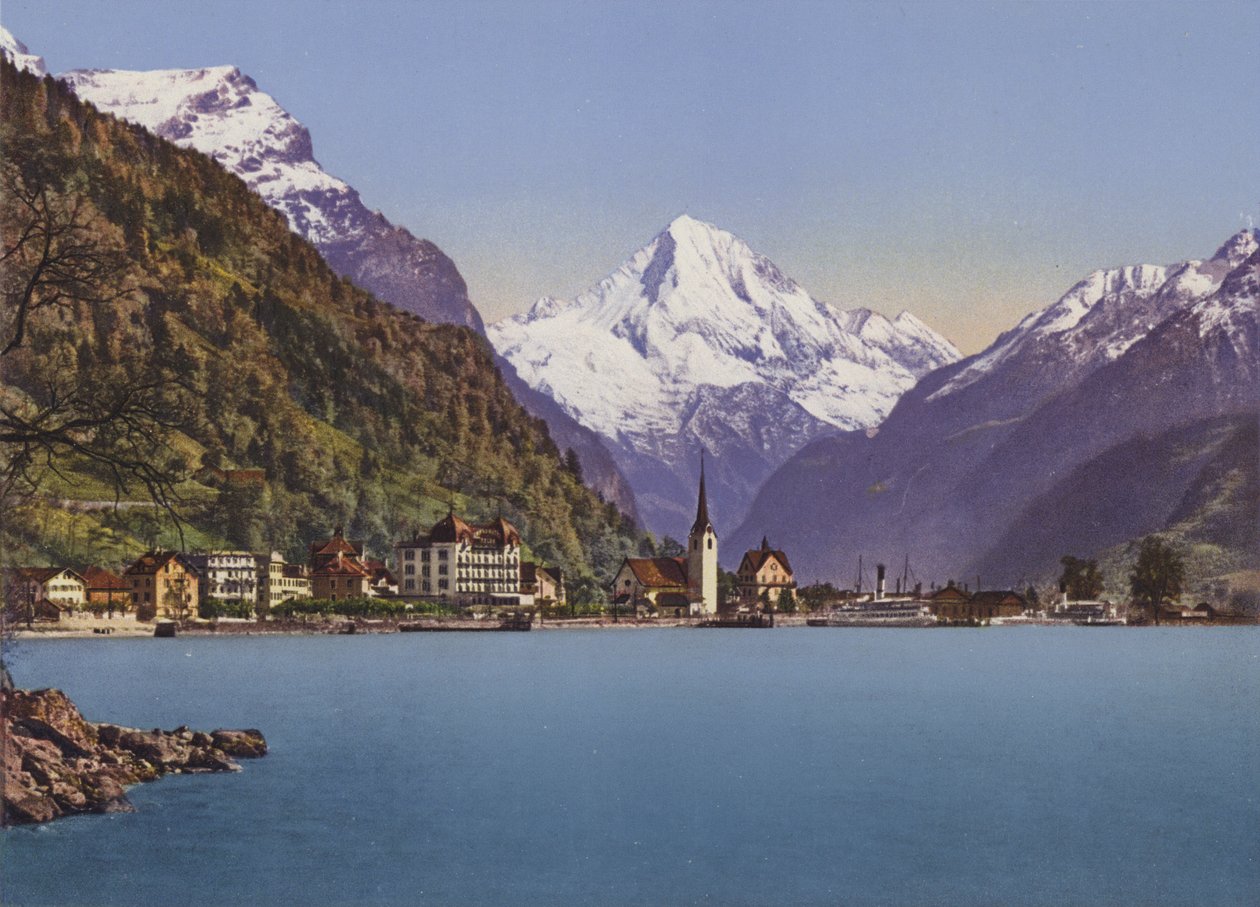 Fluelen e Bristenstock 3074m (foto a cores) de Photographer Swiss