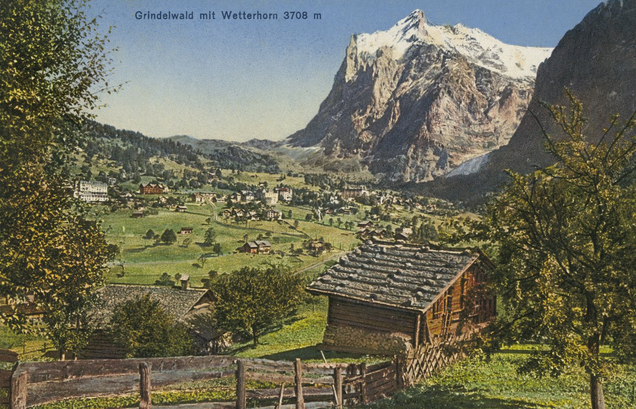 Grindelwald e Wetterhorn, Suíça (fotografia a cores) de Photographer Swiss