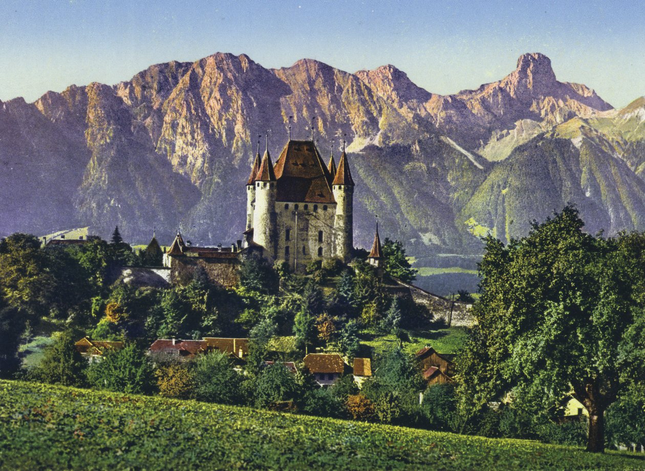Thun, o castelo e a cadeia de Stockhorn (foto) de Photographer Swiss