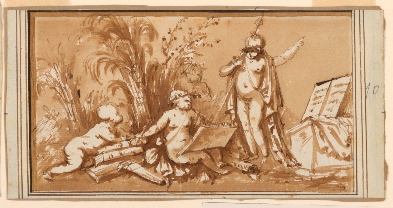 Design para um friso com a alegoria da literatura de Piat Joseph Sauvage