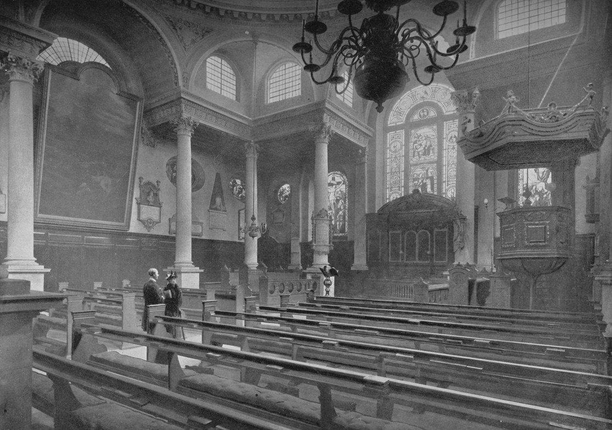 Igreja de St Stephen, Walbrook, cidade de Londres, c1890 1911 de Pictorial Agency