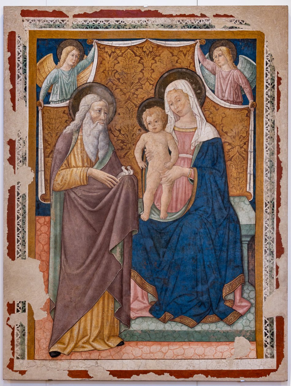Madonna com Menino Jesus e São Simeão, segunda metade do século XV (fresco) de Pier Antonio Mezzastris