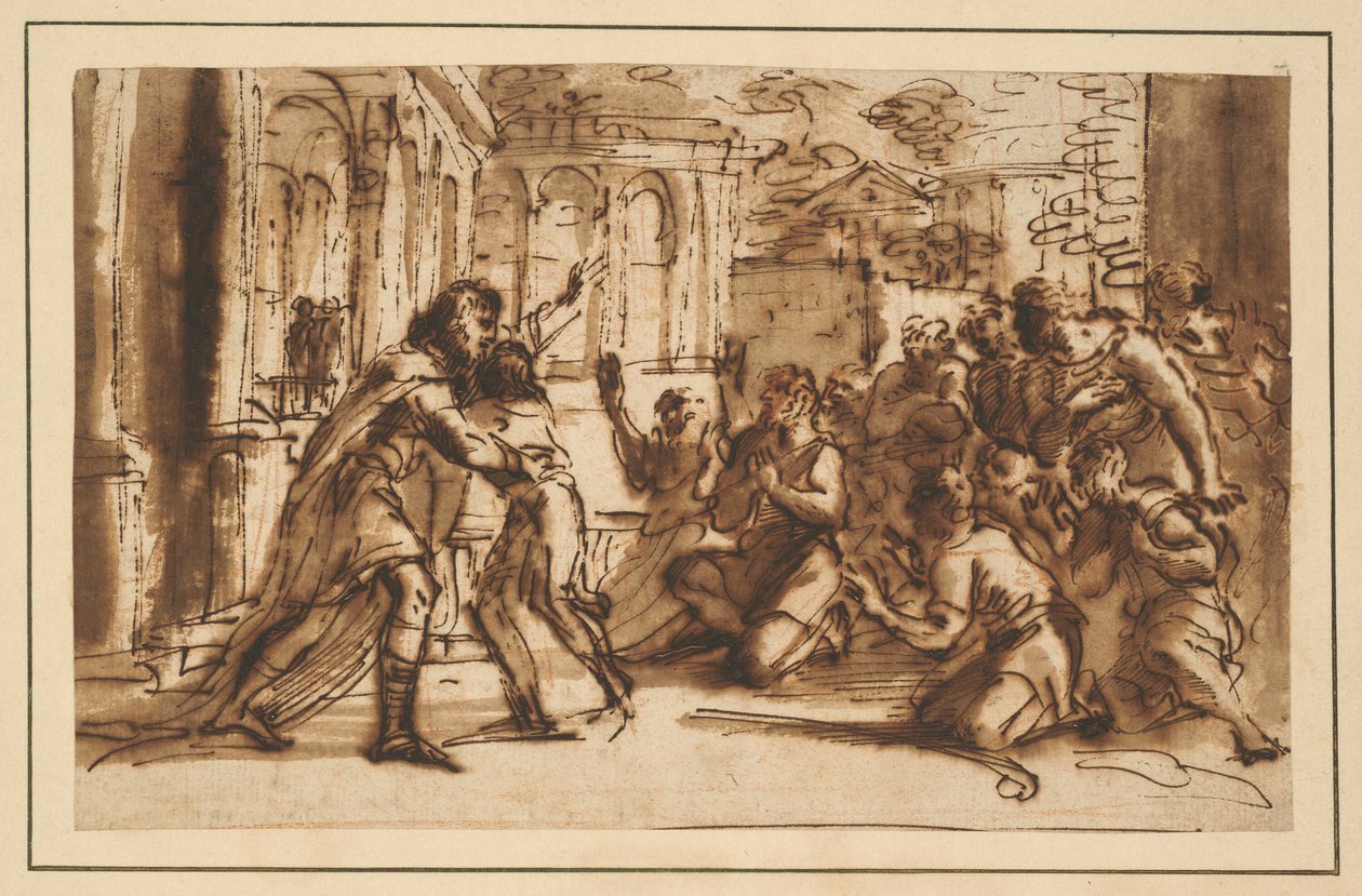 José saudando seus irmãos de Pier Francesco Mola