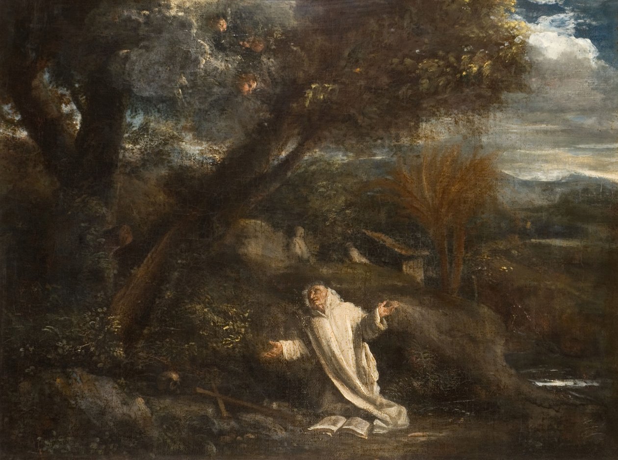 Paisagem com um santo em êxtase, 1612-1647. de Pier Francesco Mola
