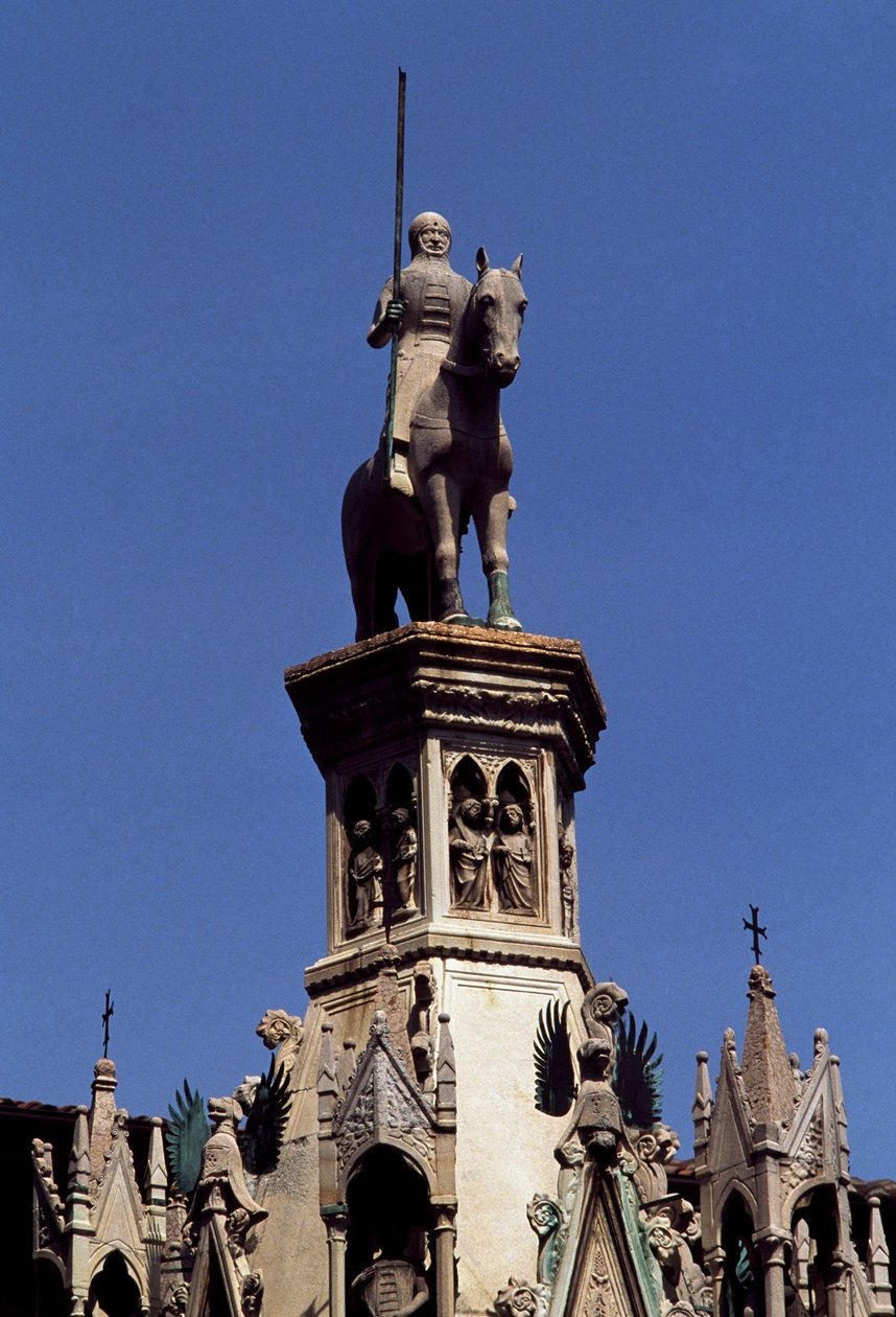 Estátua equestre de Cansignorio della Scala, Túmulo de Cansignorio della Scala, obra de Bonino da Campione (1325-1397), Tumbas de Scaliger, Verona, Vêneto, Itália de Blaise Nicolas Le Sueur
