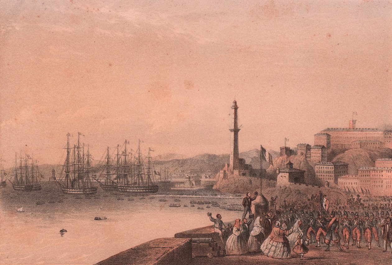 Aterragem de tropas francesas em Génova, Ligúria de Blaise Nicolas Le Sueur