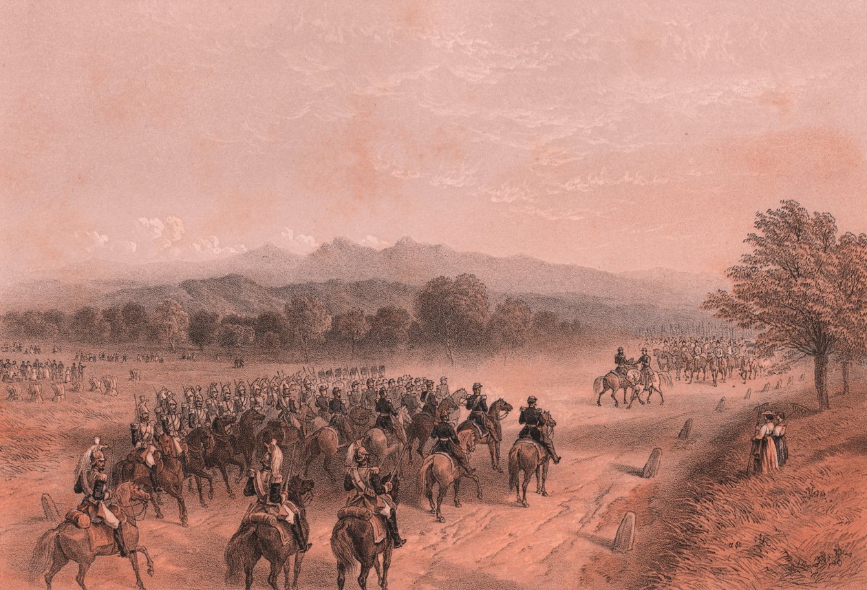 Encontro de imperadores da França e da Áustria em Villafranca di Verona de Blaise Nicolas Le Sueur