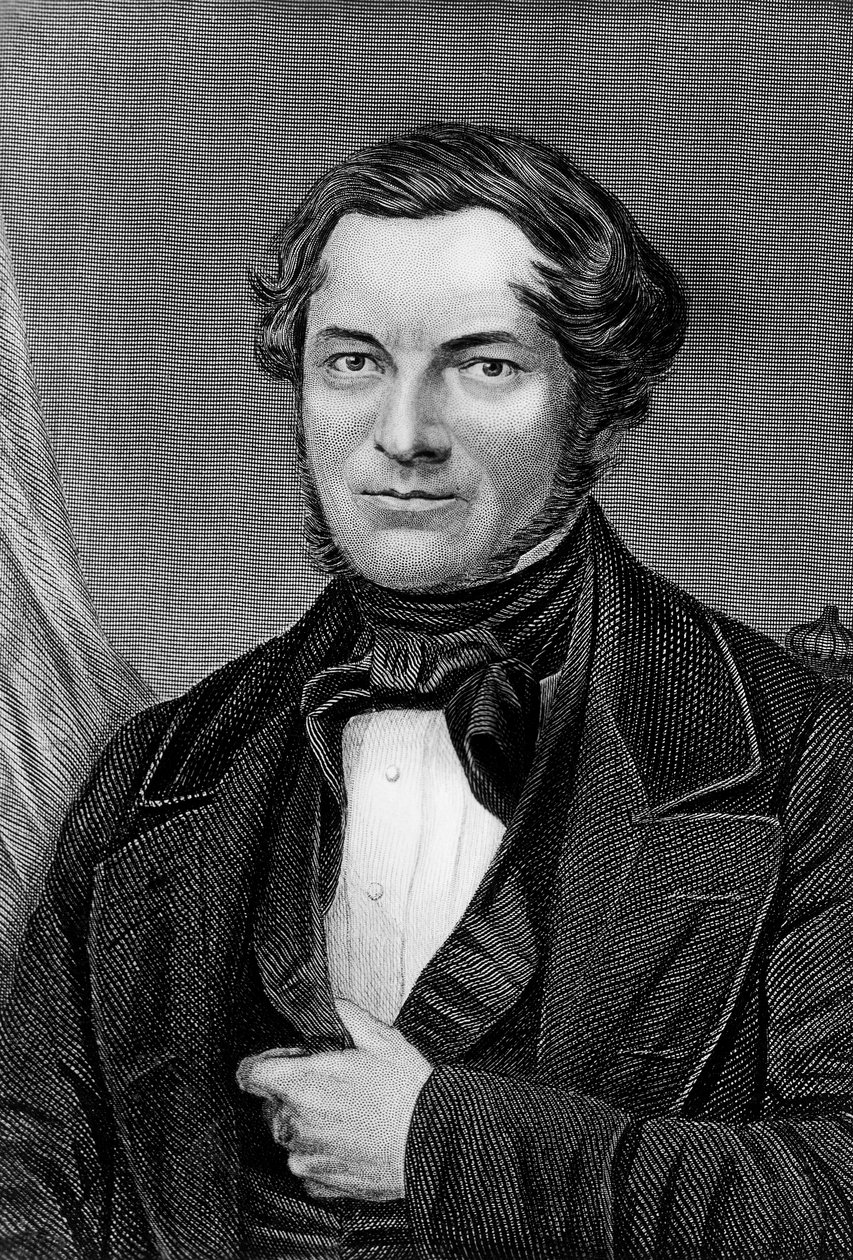 Retrato de Robert Wilhelm Eberhard Bunsen (1811-1899), químico e físico alemão, gravura de Blaise Nicolas Le Sueur