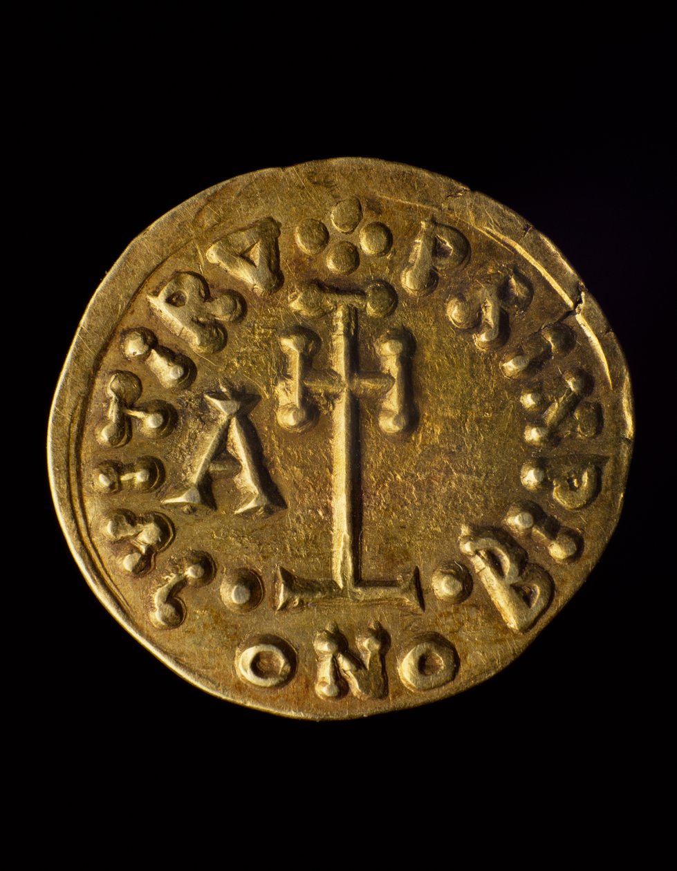 Solidus do Príncipe Arechi, verso, moedas lombardas, século VIII de Blaise Nicolas Le Sueur