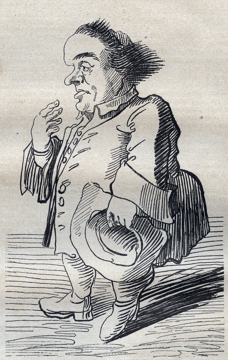 Um Pensador Profundo - Cartoon de Pier Leone Ghezzi (1674-1755) - 1740 de Pier Leone Ghezzi
