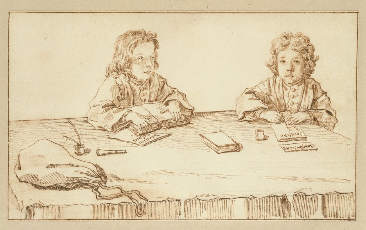 Retratos de Serafino e Francesco Falzacappa de Pier Leone Ghezzi
