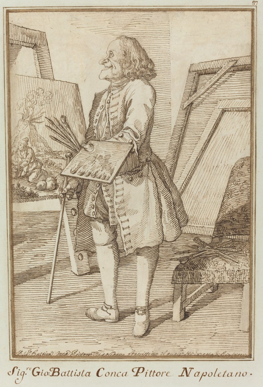 Signore Sebastiano Conca, Pintor Napolitano (Signore Sebastiano Conca, Pintor Napolitano) de Pier Leone Ghezzi