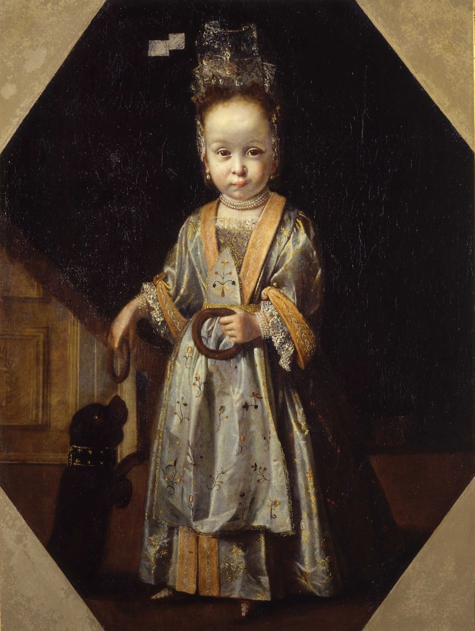 Retrato de menina com cachorro de Pierfrancesco Cittadini