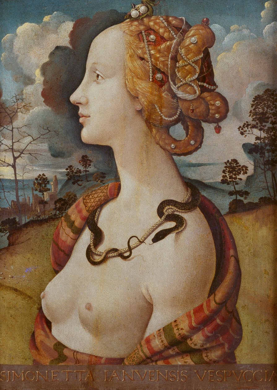 Retrato de mulher fala de Simonetta Vespucci de Piero di Cosimo