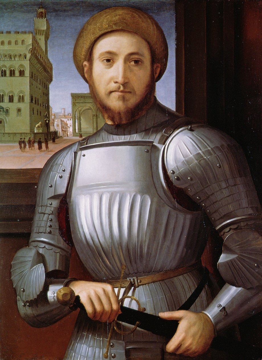 Retrato de um homem de armadura de Piero di Cosimo