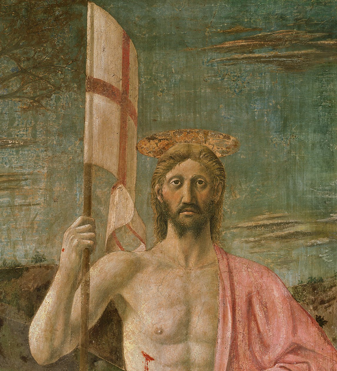 A ressurreição, detalhe de Cristo, c.1463 de Piero della Francesca