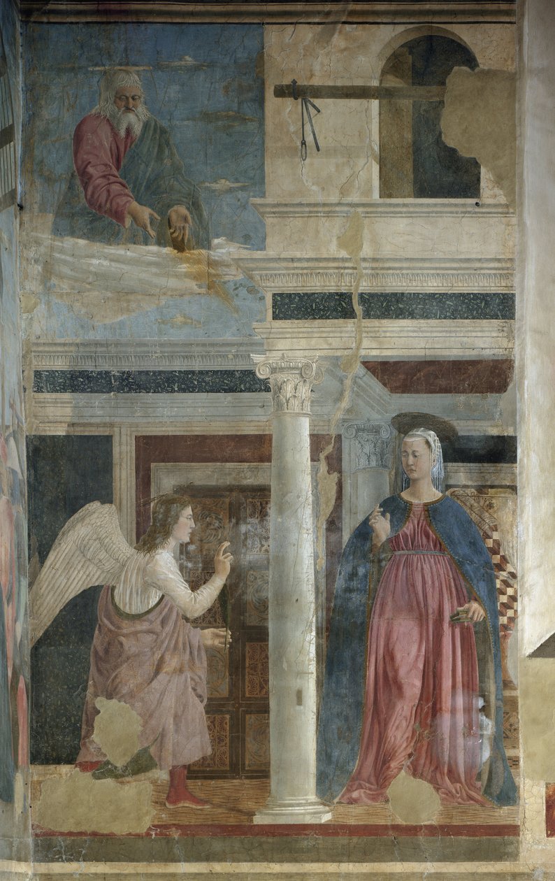 Anunciação - Fresco, c.1455 de Piero della Francesca
