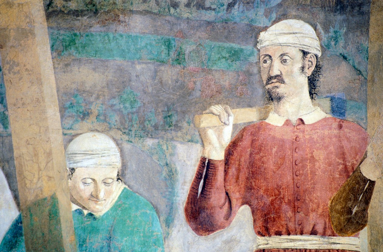 Detalhe de The Legend of the True Cross mostrando a descoberta e verificação da True Cross, de Piero della Francesca de Piero della Francesca