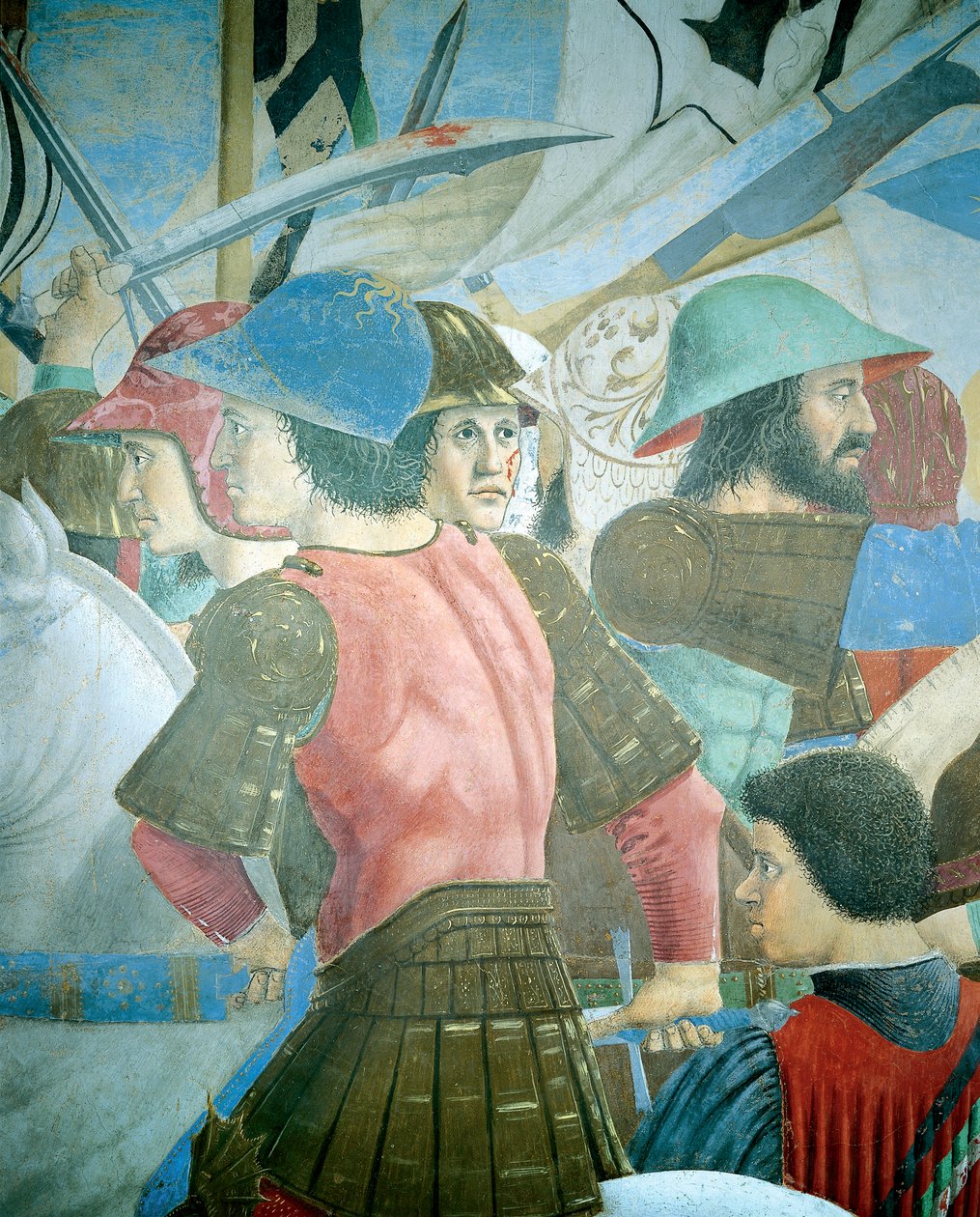Detalhe da Lenda da Verdadeira Cruz mostrando a batalha de Heraclius I de Bizâncio contra o Chosroes II, de Piero della Francesca de Piero della Francesca