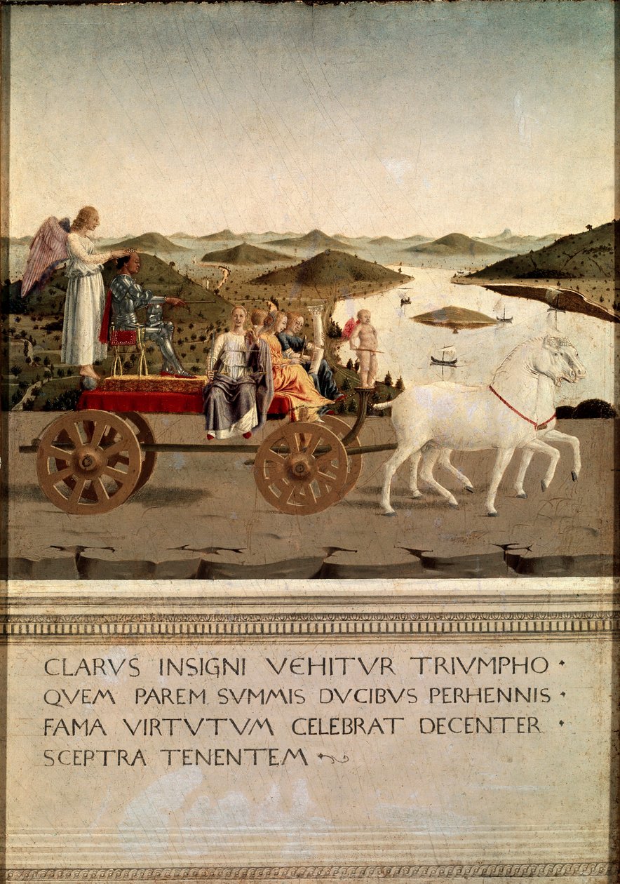 Díptico do triunfo de Federico da Montefeltro e Battista Sforza ( Tempera sobre madeira de Piero della Francesca