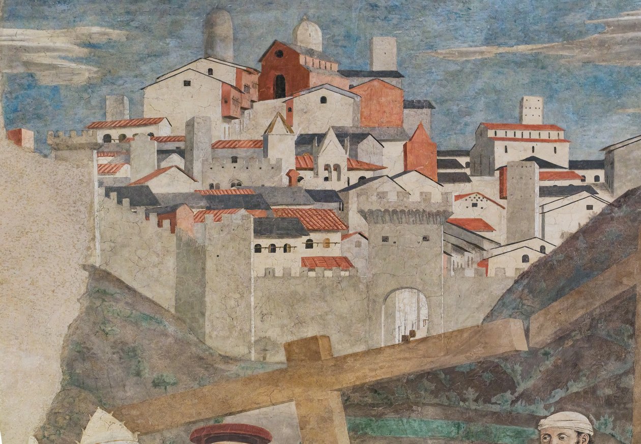 A descoberta das três cruzes e a verificação da cruz, de As histórias da verdadeira cruz (fresco) de Piero della Francesca